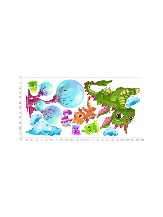 Autocolante Decorative Drăguțe cu Dinozauri pentru Copii 120x240