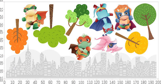 Brave Kids Dinosaur Fairy Tale Stickers Children's Decoration 100x200