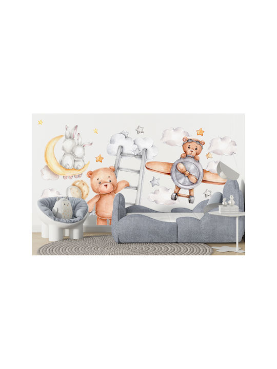 Kinderzimmer Aufkleber Bär Beige Grau Dekoration 100x200 Kinderzimmer Aufkleber Bär Beige Grau Dekoration 100x200
