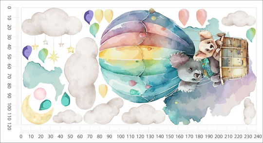 Stickere de Perete pentru Copii Koala Curcubeu Baloane 120x240