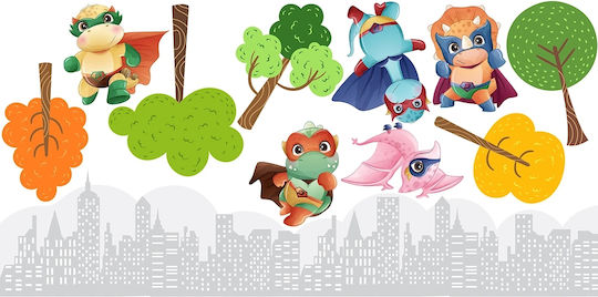 Brave Kids Dinosaur Fairy Tale Stickers Children's Decoration 100x200