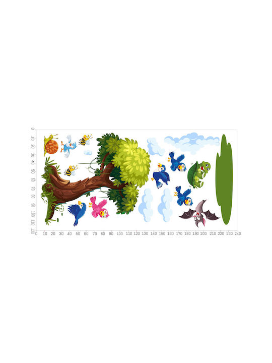 Kinder Wandsticker Baum Bunte Vögel Wanddeko Set 120x240