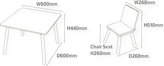 Kids Table and Chairs Set for Painting made of Wood Blue