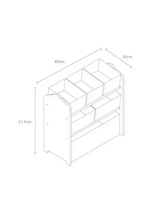 Система за съхранение на играчки Син 63x30x60см 1бр