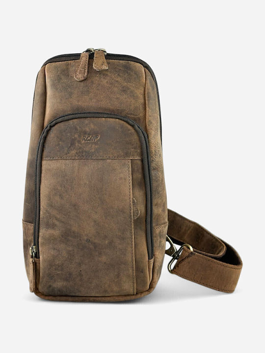 Leder Herrentasche Sling Braun