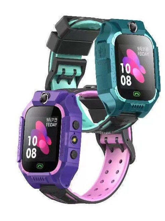 Kids Digital Watch with Rubber/Plastic Strap Turquoise