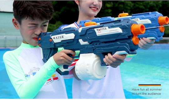 Pistol cu Apă pentru Copii Rezervor 600ml Flippy 14+ Ani Baterie Electrică 1200mAh Explozie Albastru Alb 1000ml
