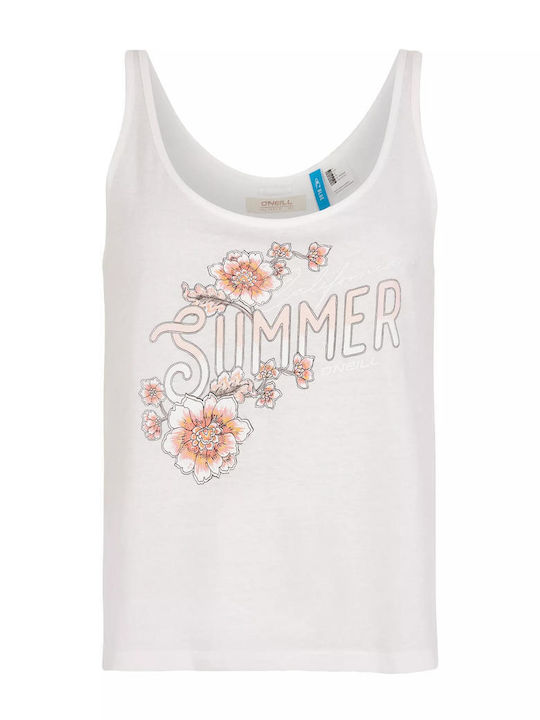 Women's Summer Blouse Cotton Sleeveless with V Neckline White