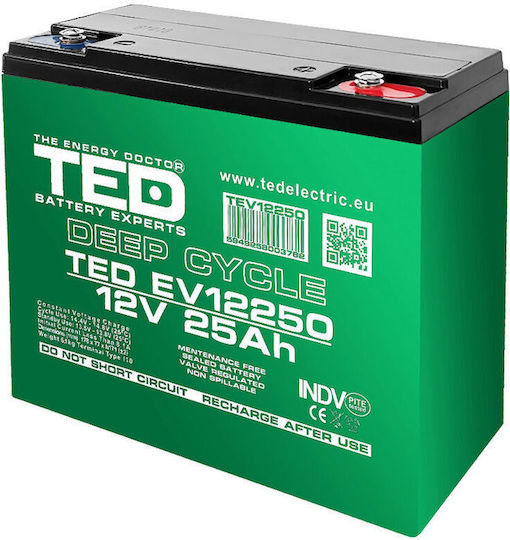 12V Electric Vehicle Battery 25 Ah AGM VRLA SLA MF
