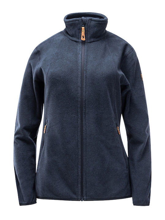 Stina Fleece Damen Jacke in Marineblau Farbe
