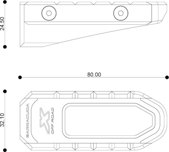 Barracuda Fußraste Μοτοσυκλέτας in Red Farbe NF123-XR