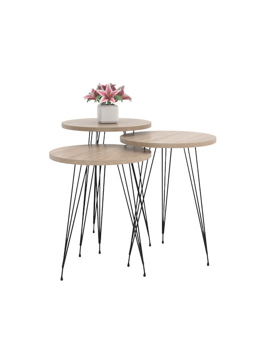 Round Side Table Nissa Wooden Sonata-Black M33xL33xH56cm
