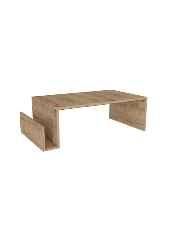 Rectangular Central Coffee Table Regnar Wooden Sapphire Oak W100.6xD55xH31.8cm