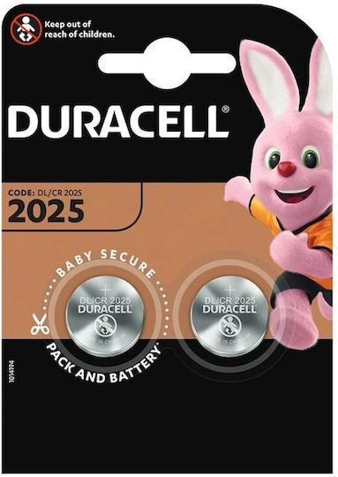 Set 2 Lithium Batteries 3 V Size Cr2025 Duracell
