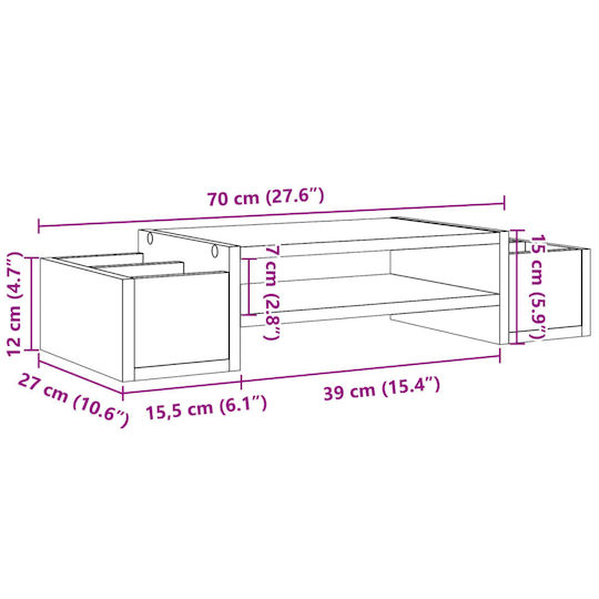 vidaXL Desktop Stand Monitor (854680)