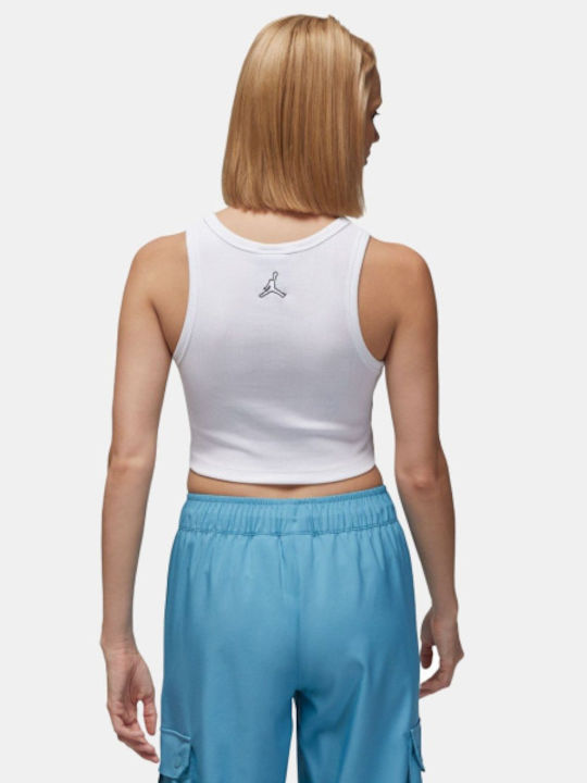 Jumpman Women's Crop Top Cotton Sleeveless White