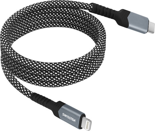 Swissten Cable Usb-c To Lightning 27w Automatic Winding Length 1m Black