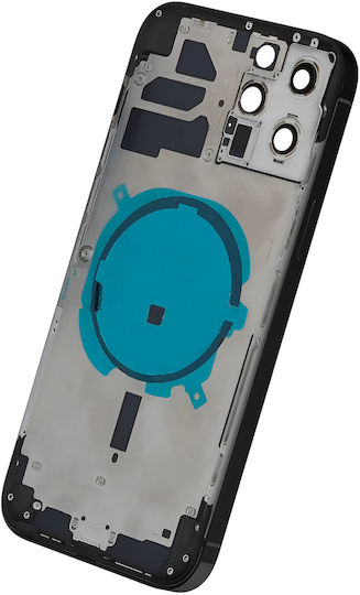 Clappio Frame + Battery Cover Iphone 12 Pro Graphite Grey Rear Window Dark Grey