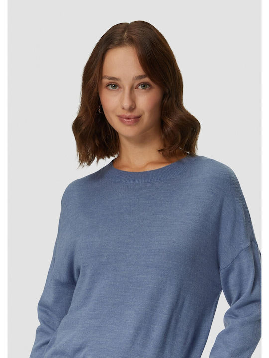 Women's Long Sleeve Crop Sweater Blue