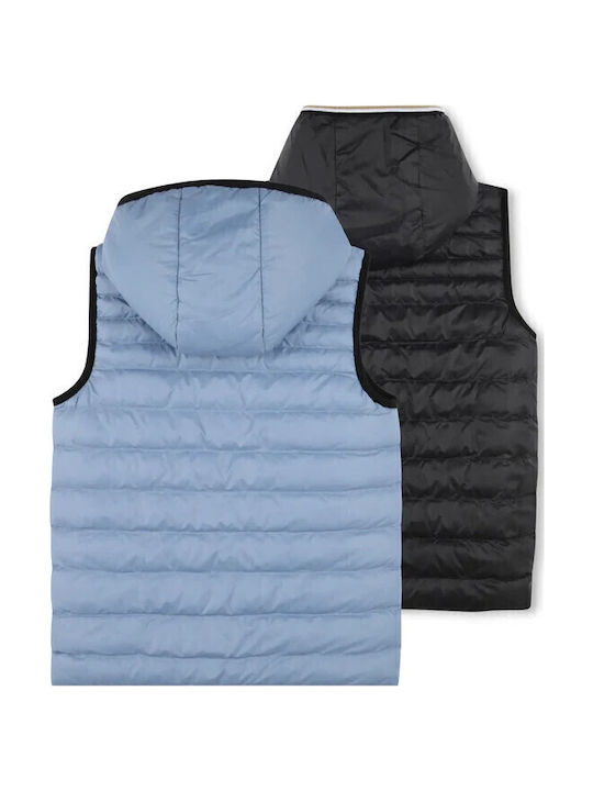 Kids' Casual Jacket Sleeveless Double Sided with Lining & Hood Blue