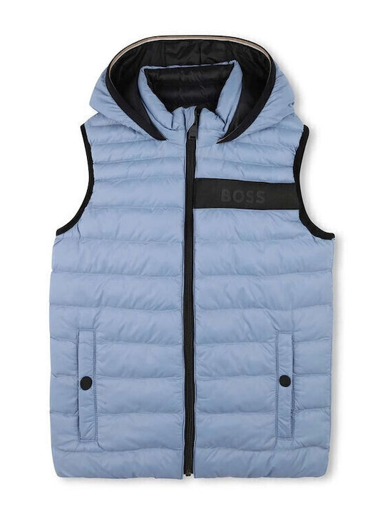 Kids' Casual Jacket Sleeveless Double Sided with Lining & Hood Blue