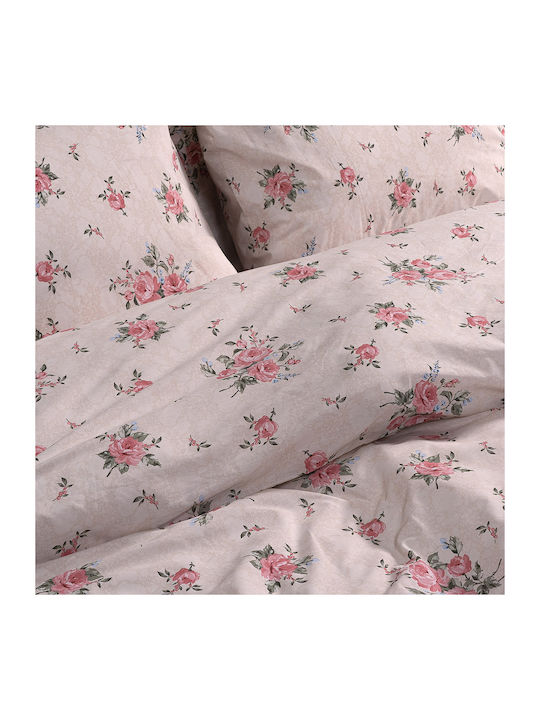 Lino Home Duvet Cover Set Cotton Single with Pillowcase 160x240 Mazzo Pink