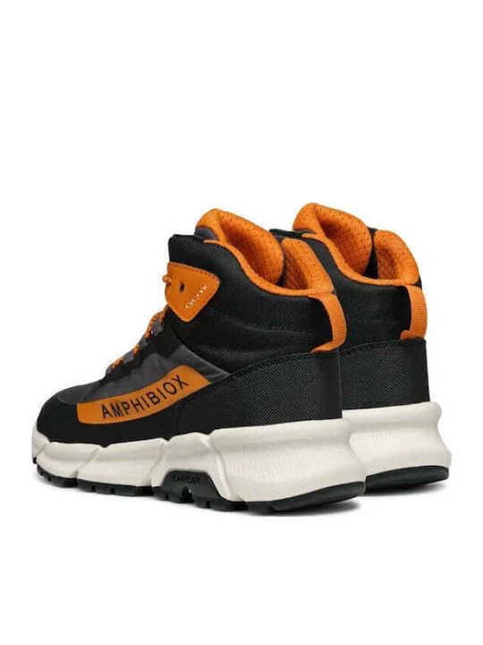 J Flexyper Plus Leather Kids Boots with Laces Gray