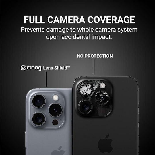 Crong Lens Shield Camera Protection Tempered Glass Transparent for the iPhone 16, iPhone 16 Plus