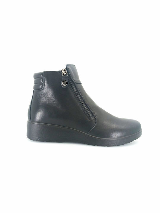 Imac Leather Women's Ankle Boots Platform Black