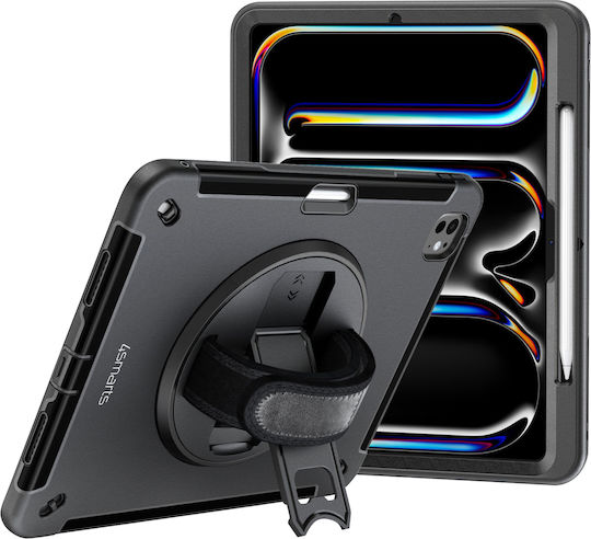 4smarts Ipad Pro 11 2024 Bi-material Anti-shock Crutch Handle Black Tablet Case