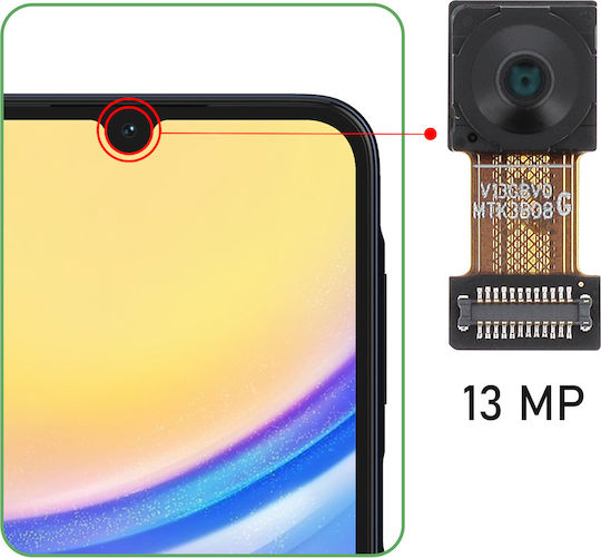 Cameră frontală Clappio Galaxy A15 13mp Senzor Selfie Negru