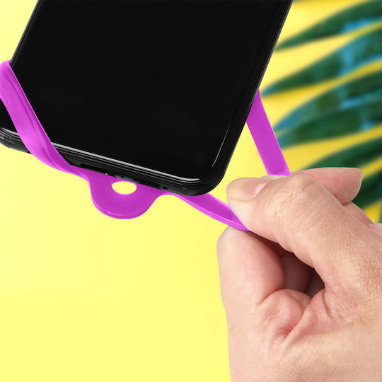 Universal Smartphone Cord Silicone Extendable Adjustable 90cm Purple