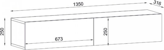 Елемент За Телевизор Aristo с LED Осветление Орех М135xД31.6xВ25cm