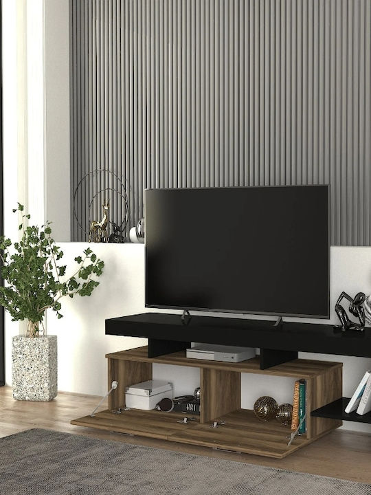 TV Stand Wooden Acnes Black - Karydi L160xW40xH53cm