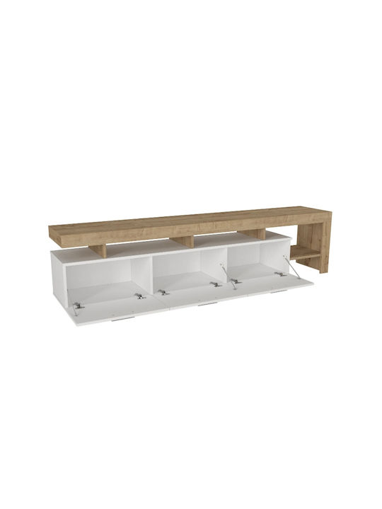 TV-Ständer Acnes Weiß - Sapphire Eiche M220xT40xH52cm