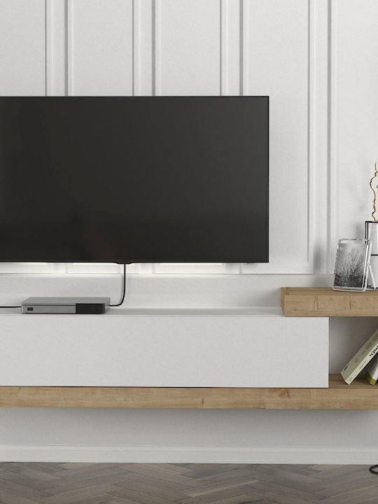 TV Stand Volare White - Sapphire Oak L150xD29.6xH38.6cm