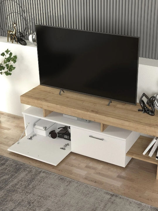 TV Stand Acnes White - Sapphire Oak M160xD40xH53cm