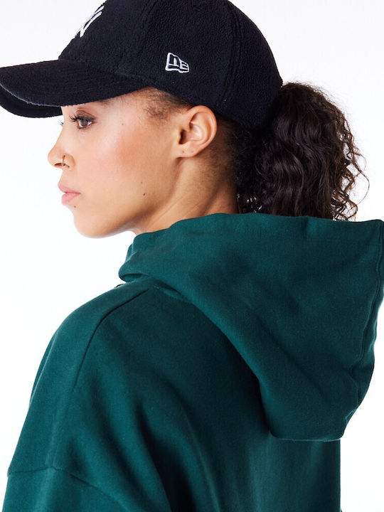 New York Yankees Cropped Women's Sweatshirt Hooded Dark Green