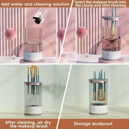 Transparent Makeup Brush Cleaning Container