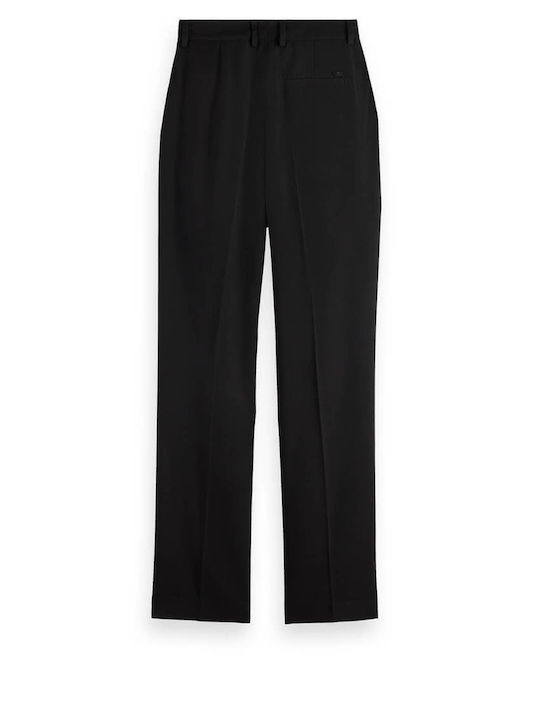 Scotch & Soda Women's Fabric Trousers in Relaxed Fit Black