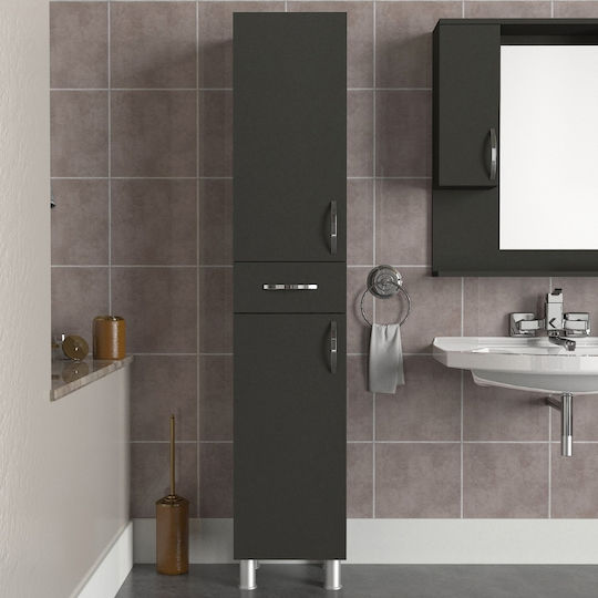 Megapap Selina Floor Bathroom Column Cabinet L35xD31xH179cm Gray