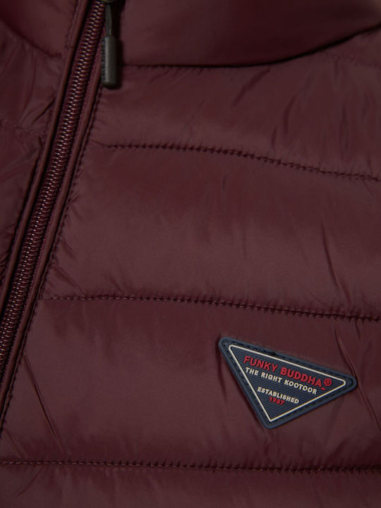 Geacă fără mâneci Puffer Burgundy
