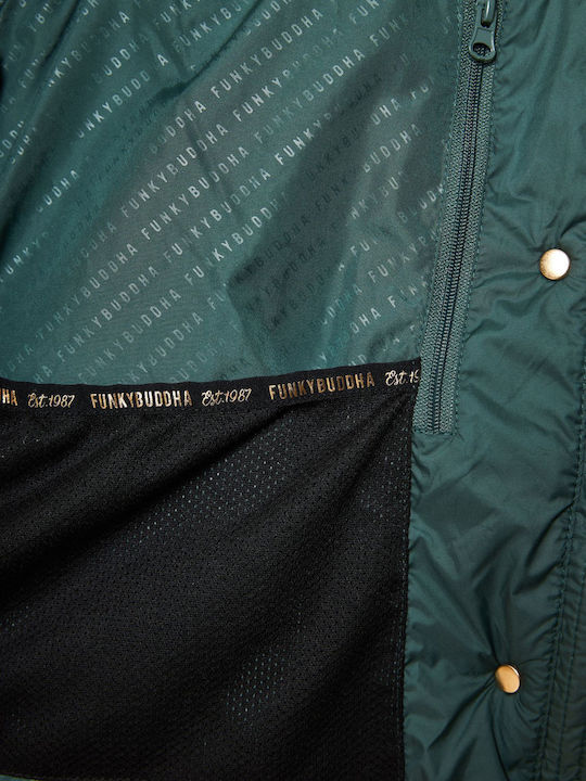 Women's Short Puffer Jacket for Winter Green