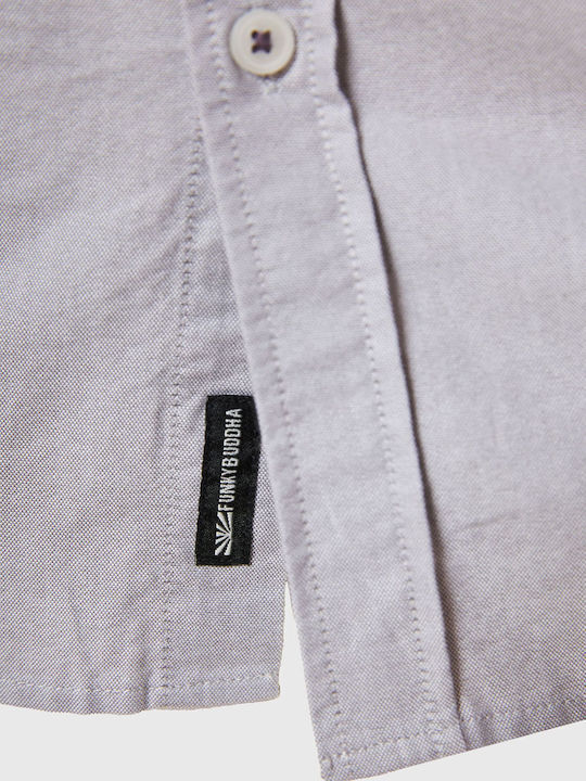 Langärmlig Baumwolle Hemd Grey