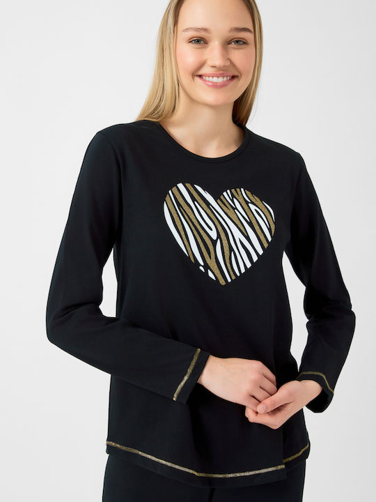 Minerva Winter Women's Pyjama Set Black Nice Day