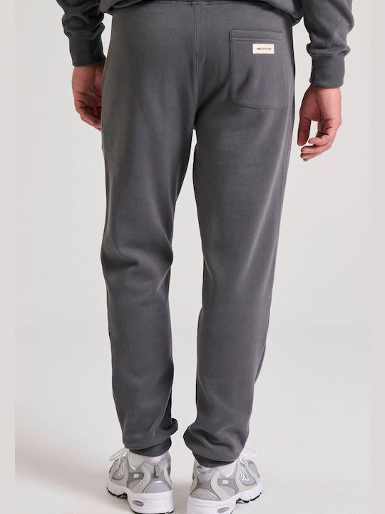 Funky Buddha Men's Fleece Sweatpants with Rubber Gray