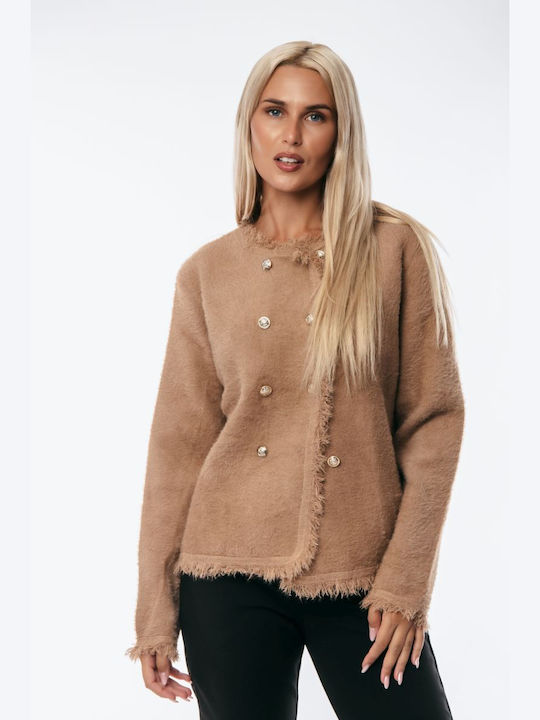 Dress Up Women's Cardigan with Buttons Beige