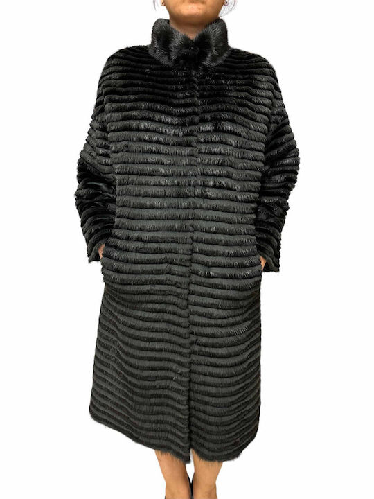 Women's Short Fur Green-Black