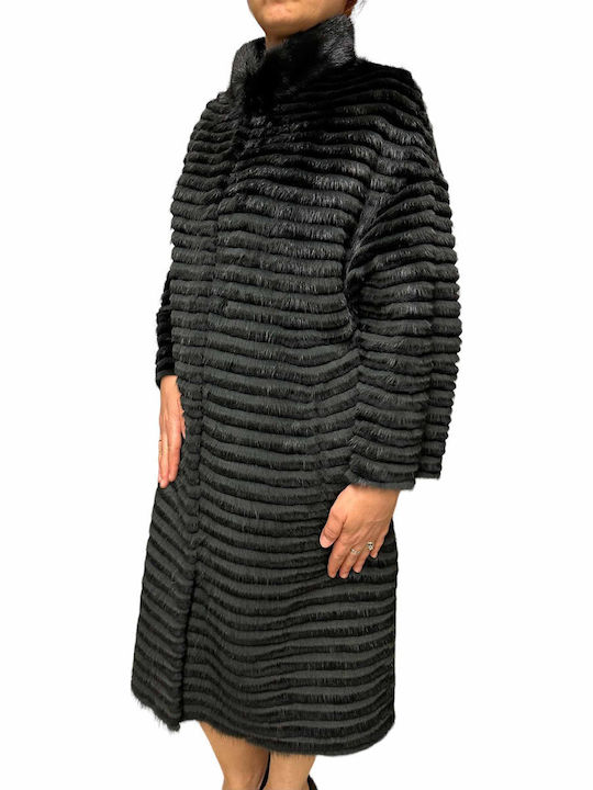 Women's Short Fur Green-Black