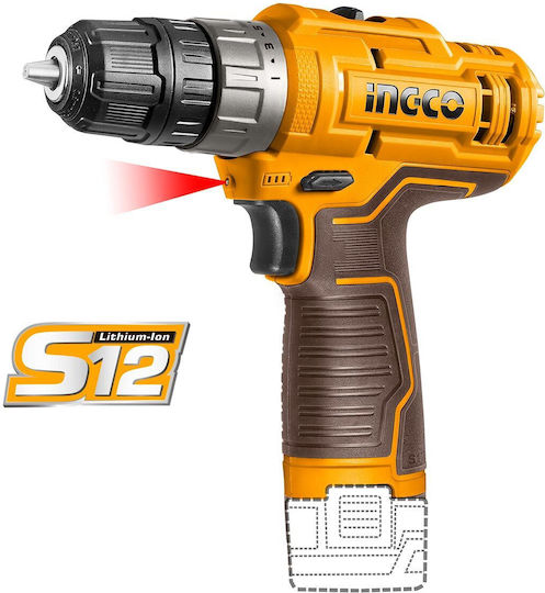 Ingco COSLI240205E Σετ Δραπανοκατσάβιδο, Μίξερ & Παλμικό Κατσαβίδι 12V με 2 Μπαταρίες 1.5Ah και Θήκη